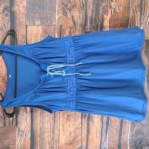 Cotton Sleeveless Corset Top - Blue